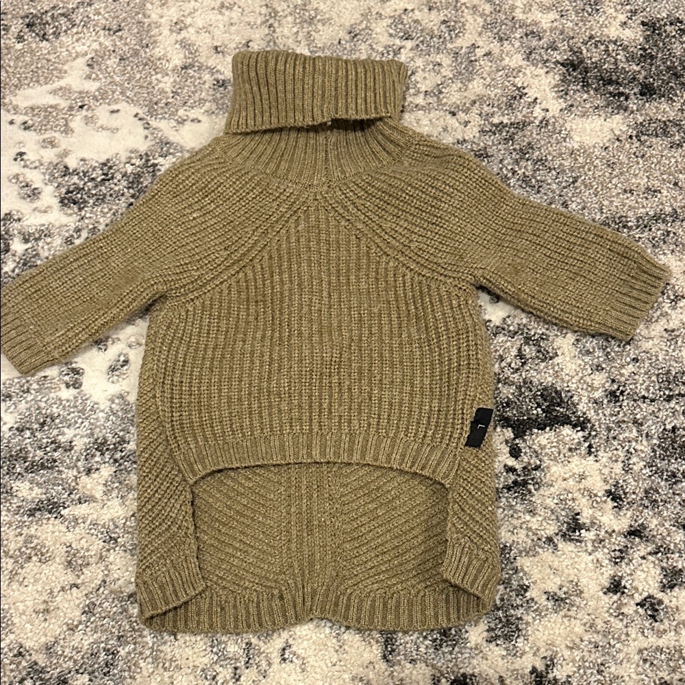 Cozy kakis Green Dog Turtleneck Sweater